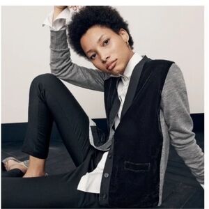 Jcrew Harlow Cardigan w/velvet Front